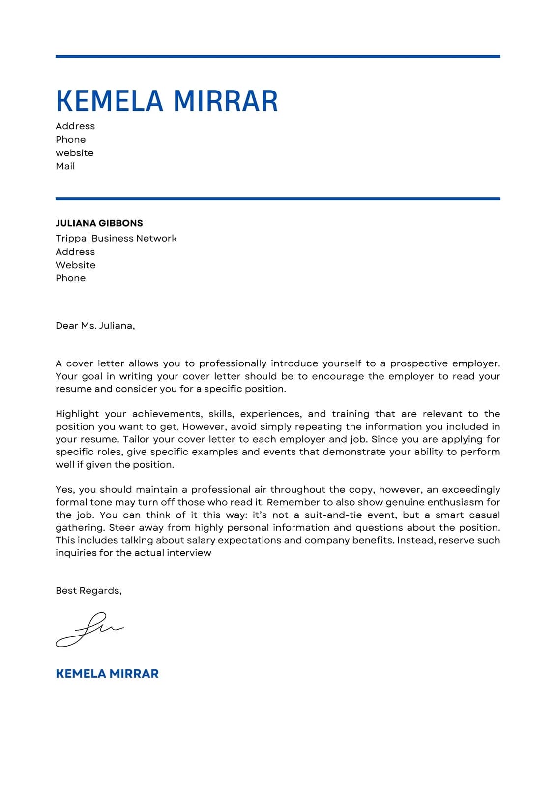 Creative Cover Letter